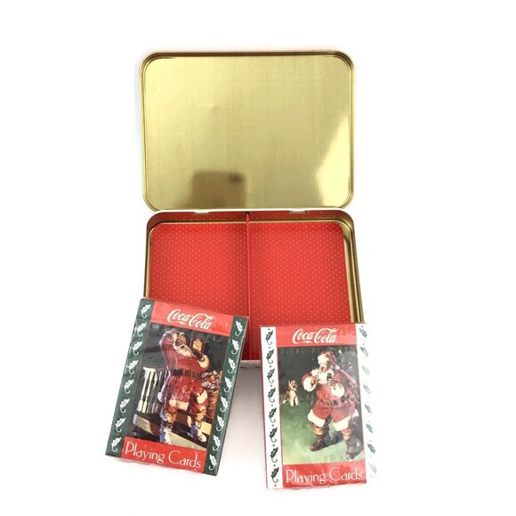 Coco-Cola Playing Cards Christmas Gift Set NIB, Two Decks Coke Brand Cards - Picture 2 of 10